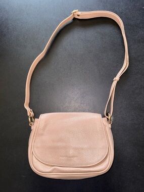 Poppy Barley Pebbled Leather Crossbody in Cream